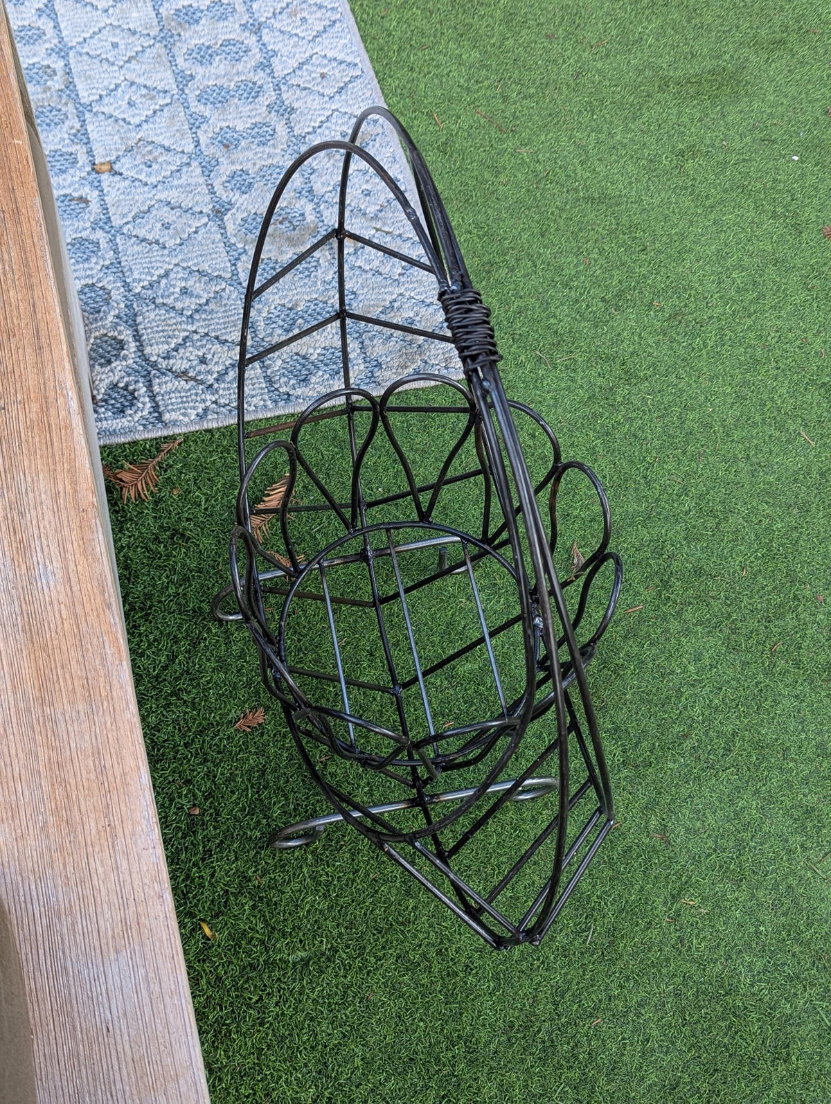 Crescent Moon Metal Plant Holder  | Wire Wrought Iron Flower Pot Stand | Boho Celestial Garden Decor