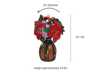 Handcrafted Metal Poinsettia Centerpiece | Festive Rustic Christmas Home Decor