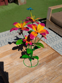 Handcrafted Metal Flower Sculpture | Outdoor Lily Garden Decor |  Lawn Ornament Gift for Her