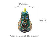 Green Talavera Pumpkin Decor | Handmade Mexican Ceramic Jack-o-Lantern Candle Holder