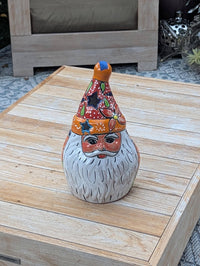 Talavera Santa Claus | Ceramic Holiday Figurine | Christmas Tea Light Holder & Decor