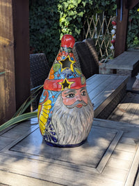 Talavera Kris Kringle | Ceramic Santa Claus | Mexican Pottery Holiday Lantern & Figurine
