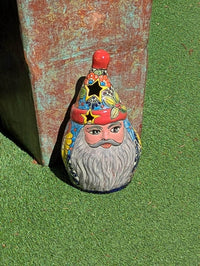 Talavera Kris Kringle | Ceramic Santa Claus | Mexican Pottery Holiday Lantern & Figurine