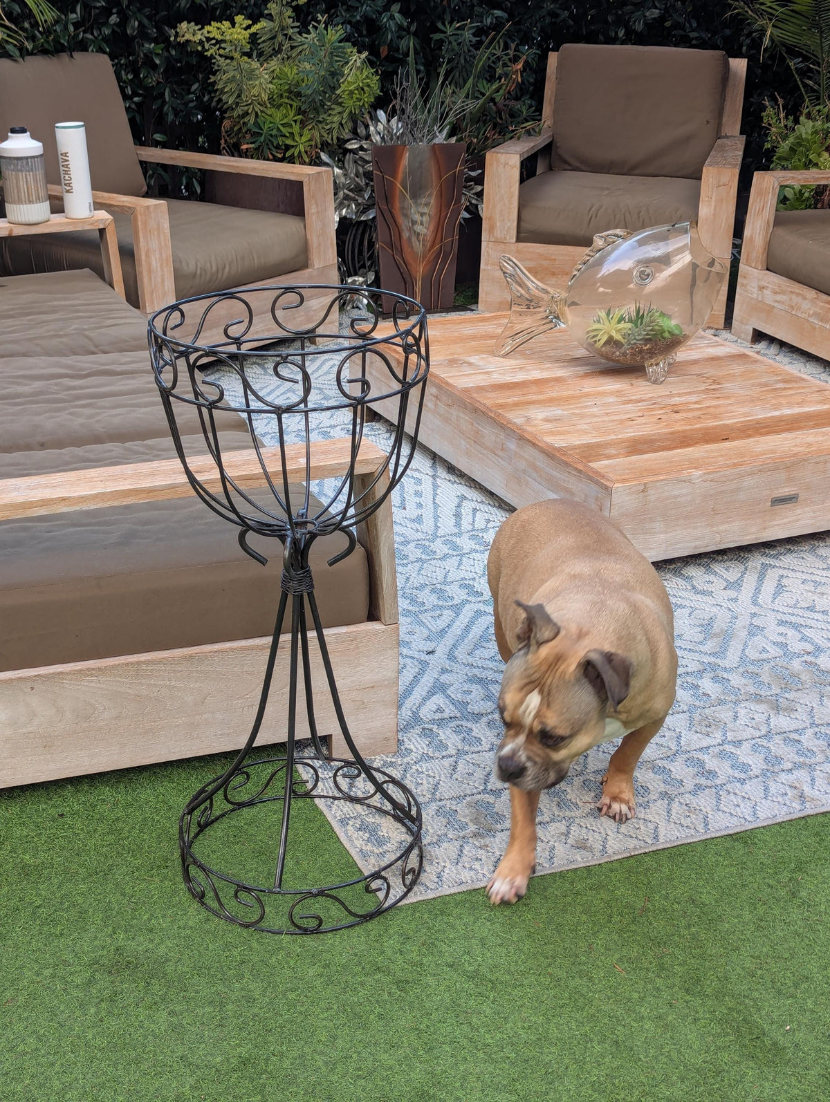 Wrought-Iron Flower Pot Stand  | Handmade Mexican Garden Decor & Yard Art