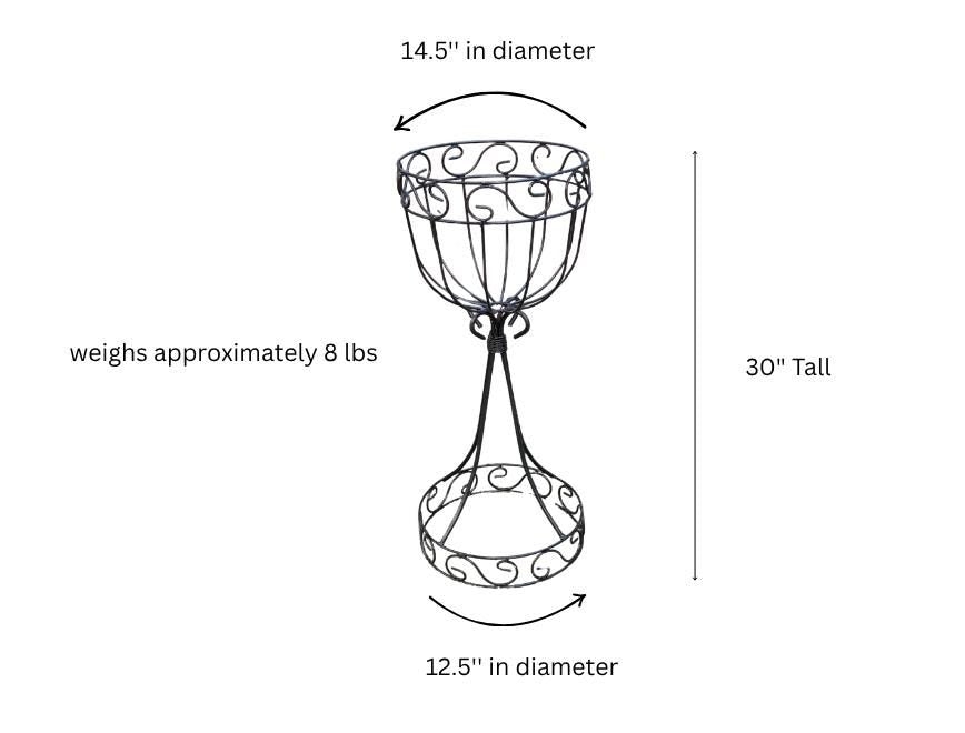 Wrought-Iron Flower Pot Stand  | Handmade Mexican Garden Decor & Yard Art
