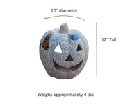 Hand Painted Halloween Pumpkin Decor | Butterfly Floral Jack-o-Lantern  | Mexican Pottery Candle Holder