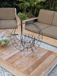 Crescent Moon Metal Plant Holder  | Wire Wrought Iron Flower Pot Stand | Boho Celestial Garden Decor