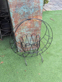 Crescent Moon Metal Plant Holder  | Wire Wrought Iron Flower Pot Stand | Boho Celestial Garden Decor