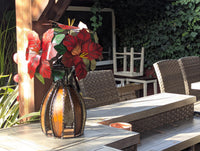 Handcrafted Metal Poinsettia Centerpiece | Festive Rustic Christmas Home Decor