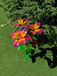 Handcrafted Metal Flower Sculpture | Outdoor Lily Garden Decor |  Lawn Ornament Gift for Her
