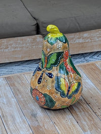 Green Talavera Pumpkin Decor | Handmade Mexican Ceramic Jack-o-Lantern Candle Holder