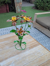 Handcrafted Metal Flower Decor | Outdoor Lily Garden Sculpture |  Lawn Ornament Gift for Her