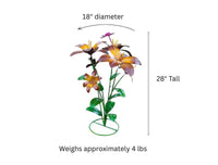 Handcrafted Metal Flower Decor | Outdoor Lily Garden Sculpture |  Lawn Ornament Gift for Her