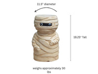 Halloween Mummy Garden Statue | Handmade Spooky Clay Lawn Ornament & Patio Decoration