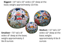 Holiday Garden Spheres | Ceramic Winter Decor & Yard Art | Outdoor Talavera Pottery Handmade in Mexico