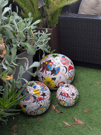 Ceramic Holiday Spheres Lawn Ornament & Garden Decor | Outdoor Talavera Pottery | Handmade in Mexico