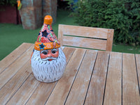 Talavera Santa Claus | Ceramic Holiday Figurine | Christmas Tea Light Holder & Decor