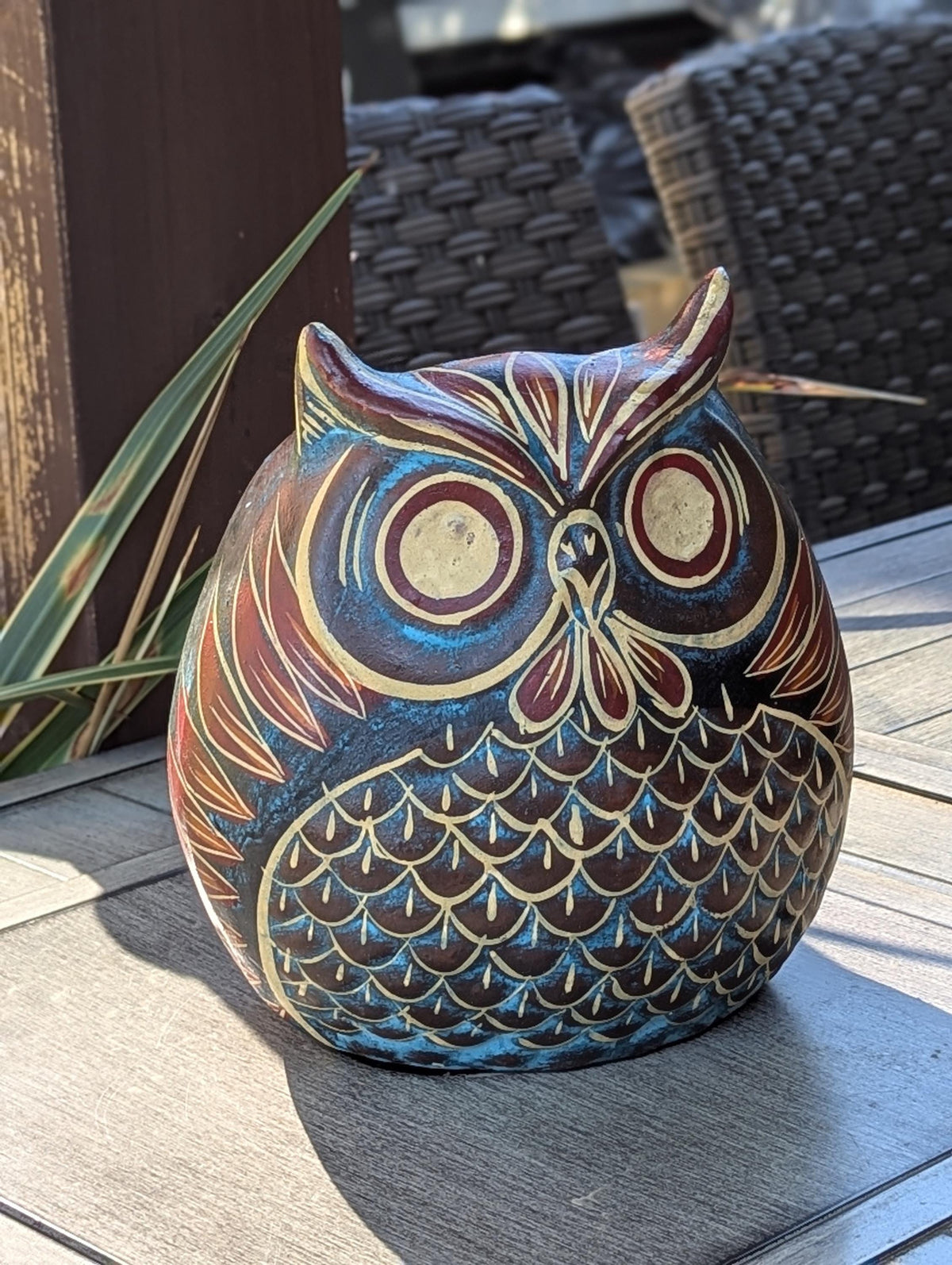 Handmade Clay Owl Planter | Mexican Pottery Flower Pot  | Animal Garden Gift