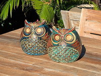 Handmade Clay Owl Planter | Mexican Pottery Flower Pot  | Animal Garden Gift