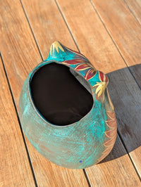 Handmade Clay Owl Planter | Mexican Pottery Flower Pot  | Animal Garden Gift