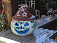 Clay Halloween Pumpkin Candle Holder & Decor | Handmade Ceramic Jack-o-Lantern | Mexican Pottery Autumn Gift