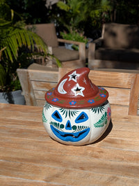 Clay Halloween Pumpkin Candle Holder & Decor | Handmade Ceramic Jack-o-Lantern | Mexican Pottery Autumn Gift