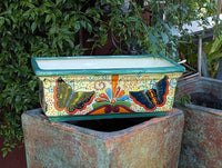 Butterfly Window Box Planter | Talavera Artistry | Mexican Ceramic Pottery Garden Decor