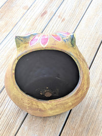 Handmade Clay Owl Flower Pot | Mexican Pottery Planter  | Animal Garden Gift