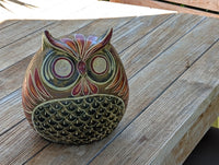 Handmade Clay Owl Flower Pot | Mexican Pottery Planter  | Animal Garden Gift