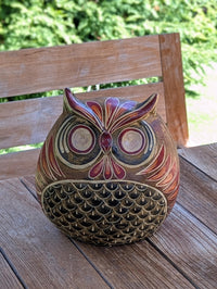 Handmade Clay Owl Flower Pot | Mexican Pottery Planter  | Animal Garden Gift