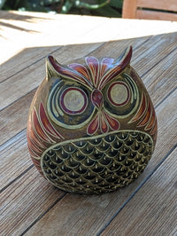 Handmade Clay Owl Flower Pot | Mexican Pottery Planter  | Animal Garden Gift