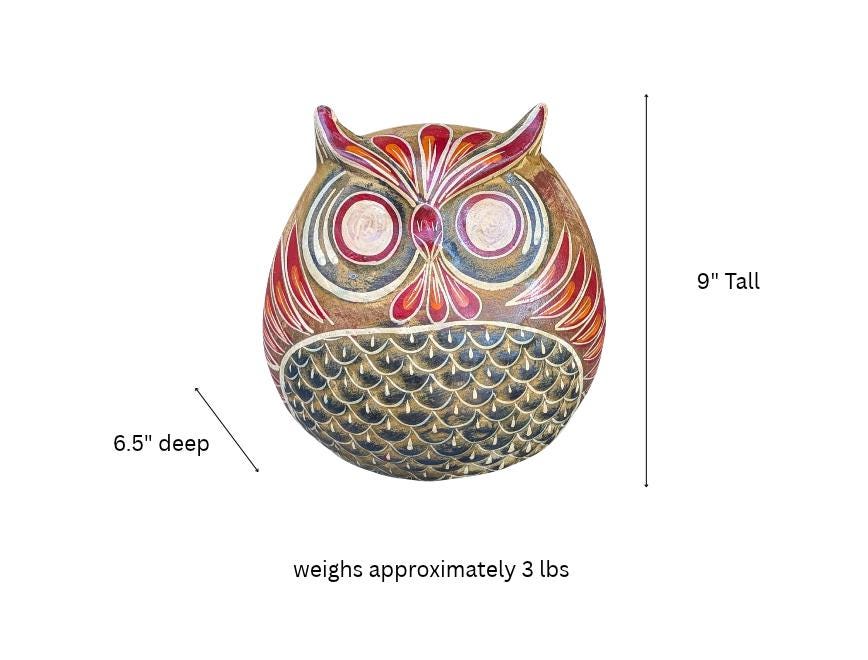 Handmade Clay Owl Flower Pot | Mexican Pottery Planter  | Animal Garden Gift