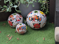 Ceramic Holiday Spheres Lawn Ornament & Garden Decor | Outdoor Talavera Pottery | Handmade in Mexico