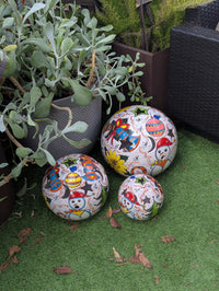 Ceramic Holiday Spheres Lawn Ornament & Garden Decor | Outdoor Talavera Pottery | Handmade in Mexico