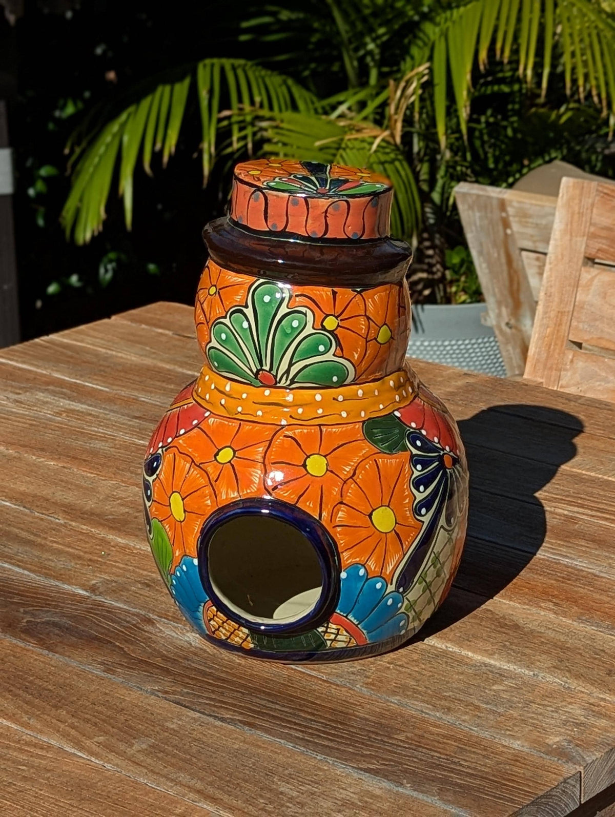 Handcrafted Talavera Snowman Statue | Christmas Ceramic Candle Holder |  Mexican Pottery Holiday Decor Gift