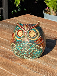 Handmade Clay Owl Planter | Mexican Pottery Flower Pot  | Animal Garden Gift