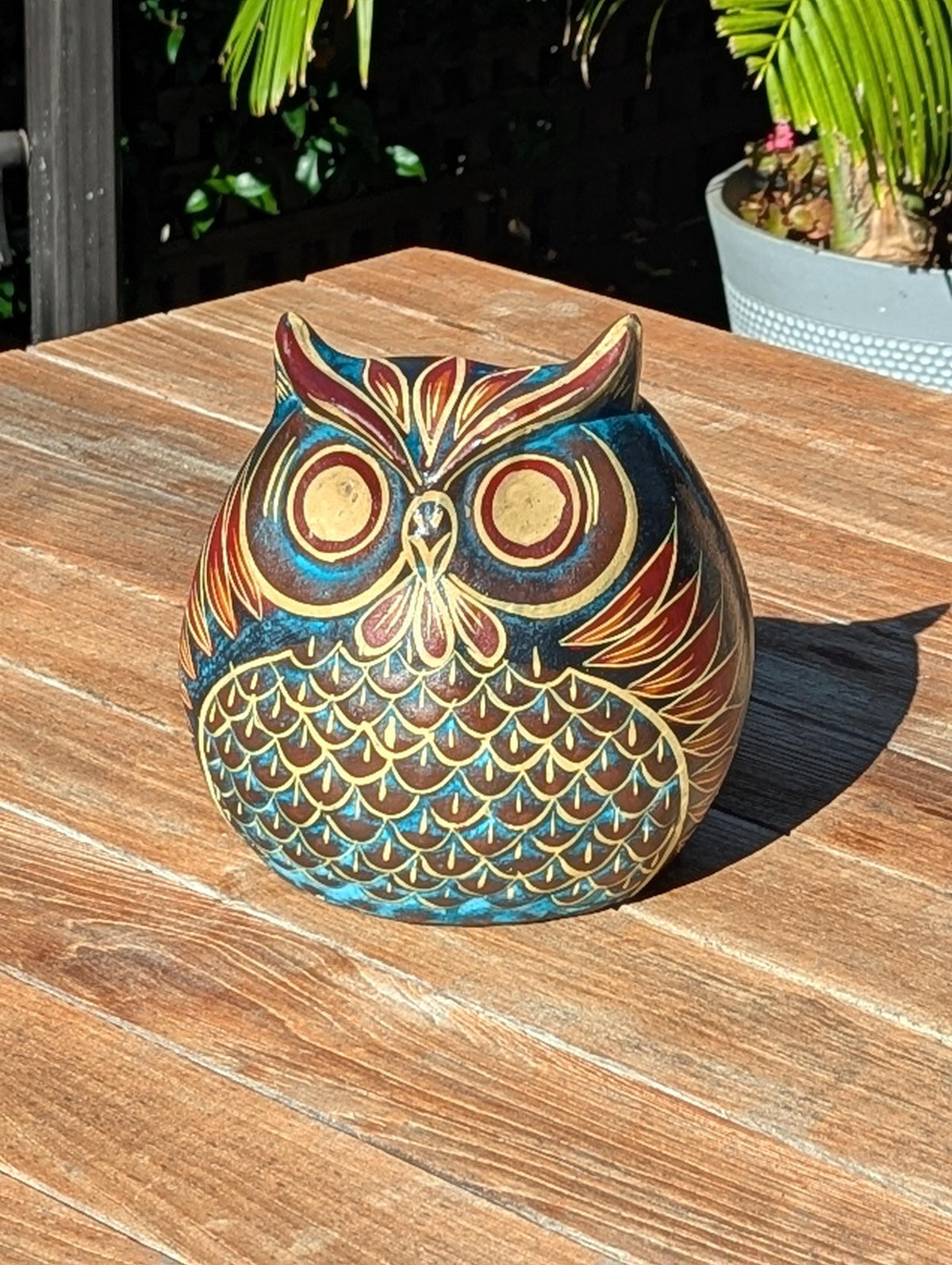 Handmade Clay Owl Planter | Mexican Pottery Flower Pot  | Animal Garden Gift