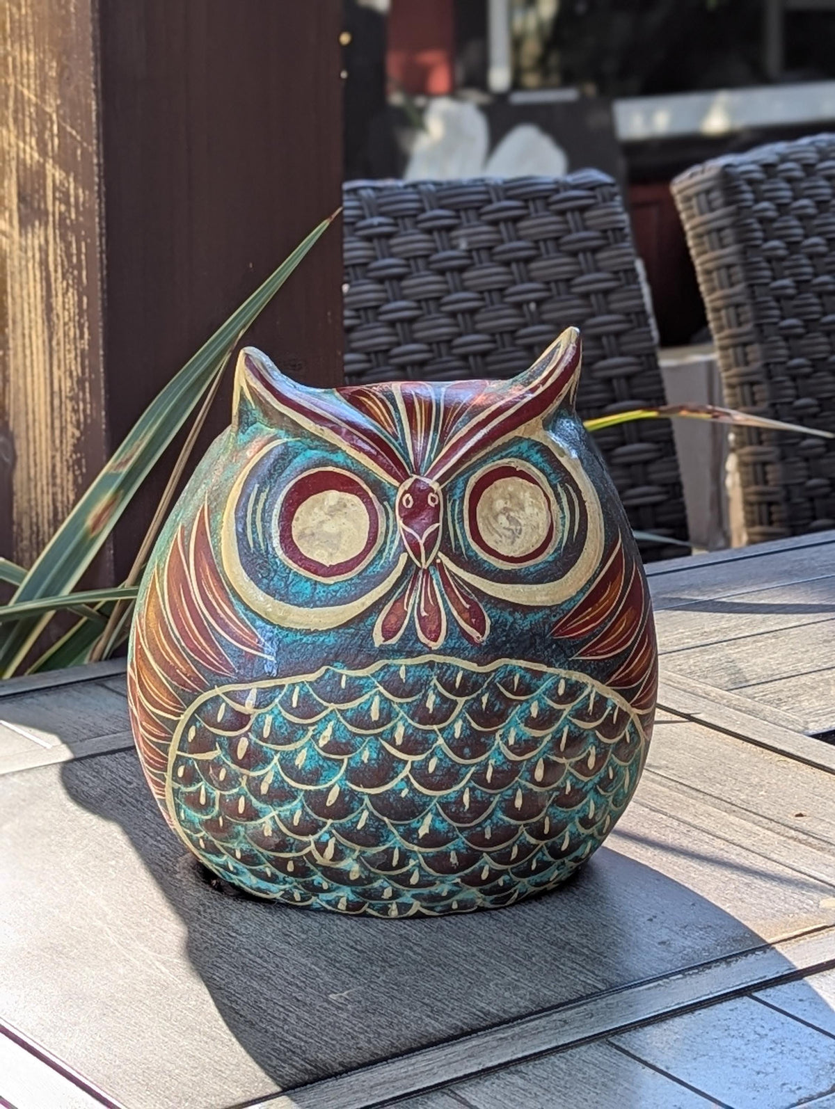 Handmade Clay Owl Planter | Mexican Pottery Flower Pot  | Animal Garden Gift