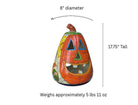 Hand-Painted Talavera Pumpkin Halloween Decor | Jack-o-Lantern Mexican Pottery | Ceramic Candle Holder