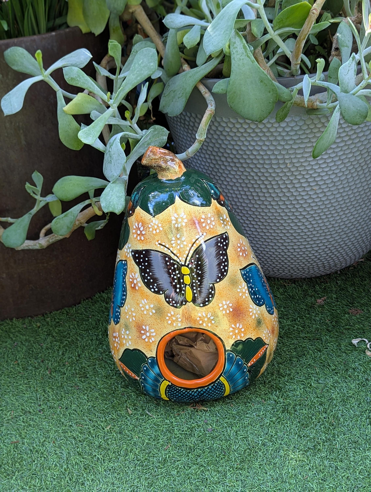 Talavera Pumpkin Halloween Decor | Hand-Painted Jack-o-Lantern Mexican Pottery | Ceramic Candle Holder