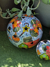 Christmas Spheres Ceramic Lawn Ornaments | Outdoor Talavera Pottery is Handmade in Mexico (Set of 3)