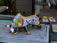 Talavera Bull Planter | Handmade Mexican Pottery Flower Pot | Ceramic Garden Gift