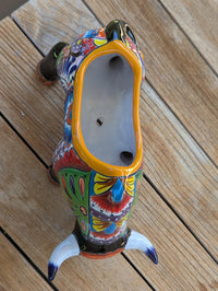 Talavera Bull Planter | Handmade Mexican Pottery Flower Pot | Ceramic Garden Gift