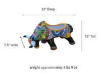 Talavera Bull Planter | Handmade Mexican Pottery Flower Pot | Ceramic Garden Gift