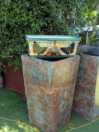 Butterfly Window Box Planter | Talavera Artistry | Mexican Ceramic Pottery Garden Decor