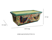 Butterfly Window Box Planter | Talavera Artistry | Mexican Ceramic Pottery Garden Decor
