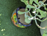 Talavera Owl Flower Pot | 11.5" Tall Handmade Ceramic Planter | Outdoor Mexican Pottery