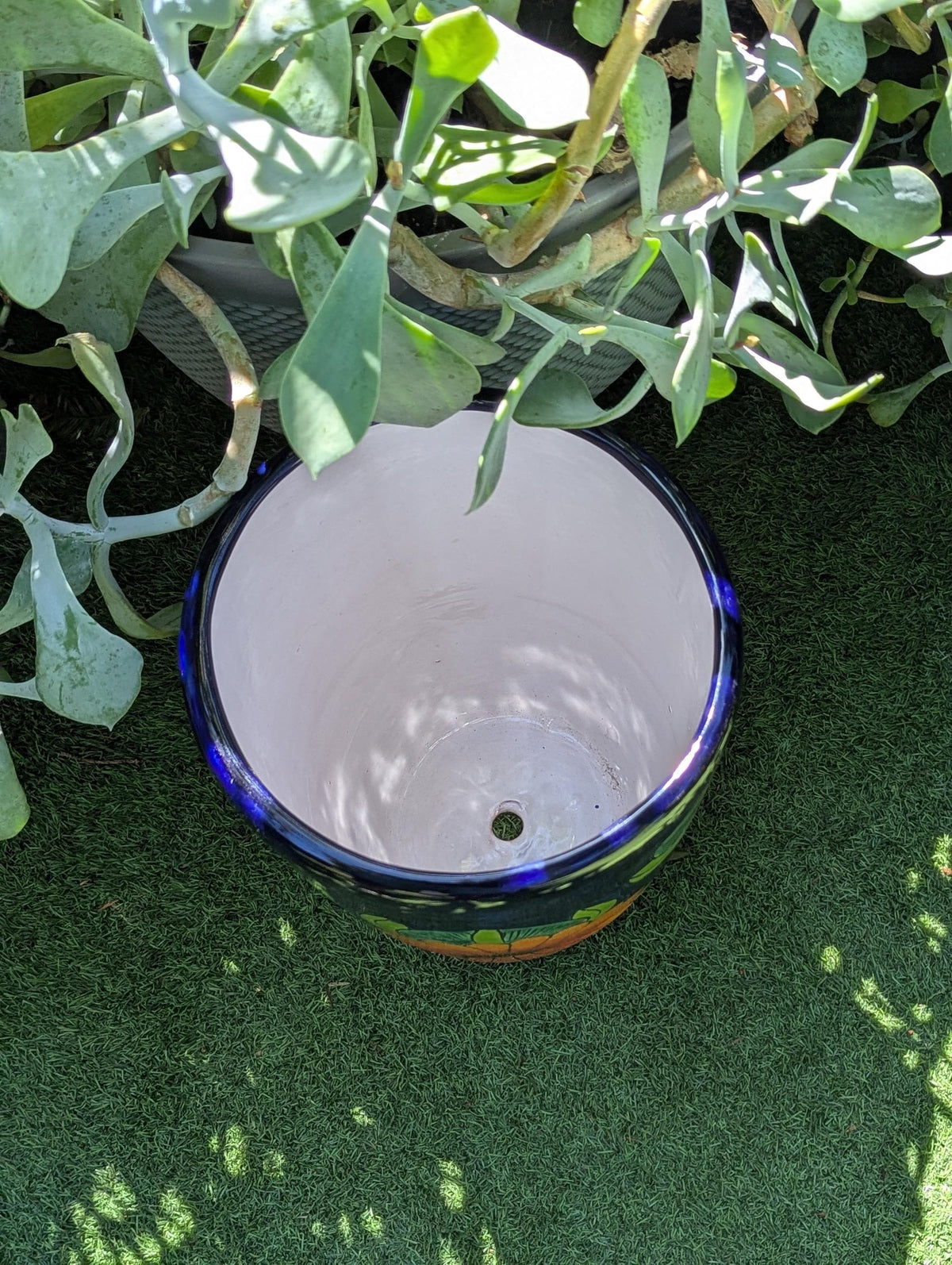 Sunflower Planter | 16.5" Tall Hand-Painted Talavera Flower Pot | Mexican Ceramic Pottery