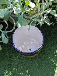 Sunflower Planter | 16.5" Tall Hand-Painted Talavera Flower Pot | Mexican Ceramic Pottery
