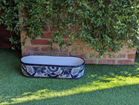 Talavera Oval Succulent Pot | Mexican Ceramic Planter | Hand Painted Window Box